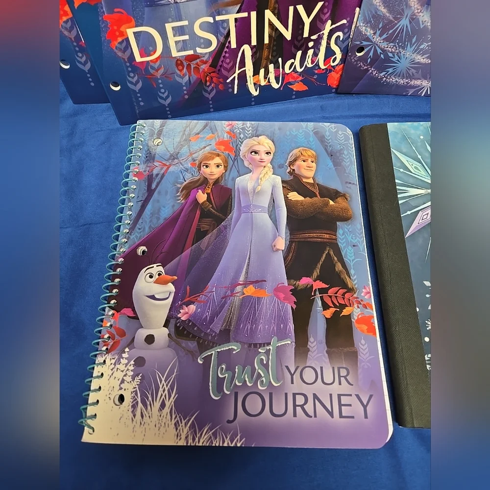 7pc Frozen Mixed Girls Stationary Lot 5 Folders 2 Notebooks